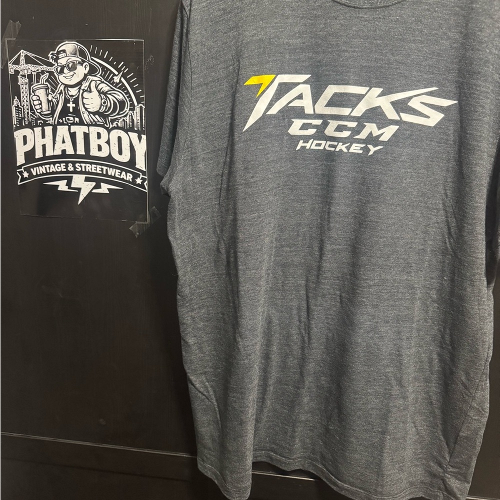 CCM Tacks Heather Gray Short Sleeve Hockey Logo Tee